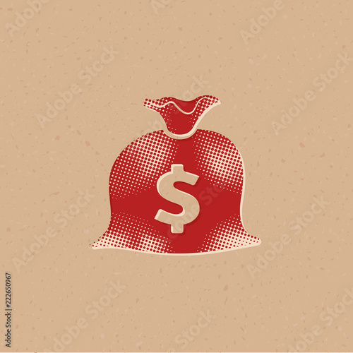 Halftone Icon - Money sack