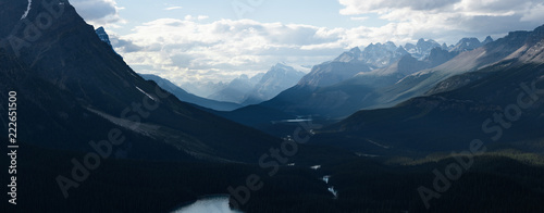 Dramatic landscape along the Icefields Parkway, Canada photo