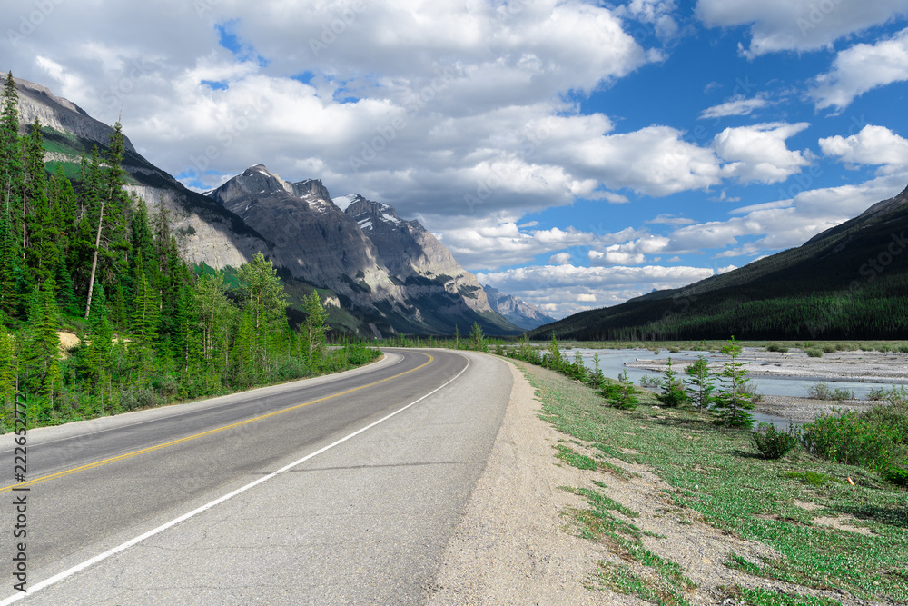 Dramatic landscape along the Icefields Parkway, Canada