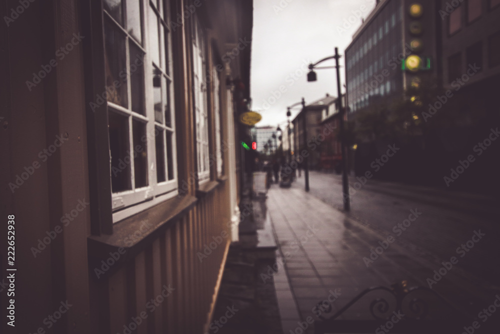 Old building in Reykjavik. Nice side View on a rainy day Old building in Reykjavik. Nice side View on a rainy day
