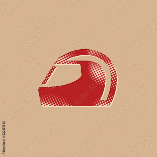 Halftone Icon - Motorcycle helmet