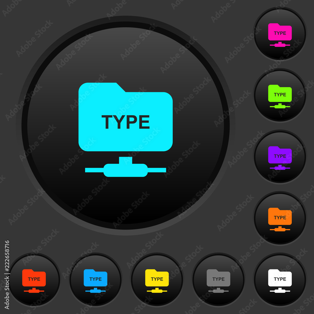 FTP enter passive mode dark push buttons with color icons FTP enter passive mode dark push buttons with color icons