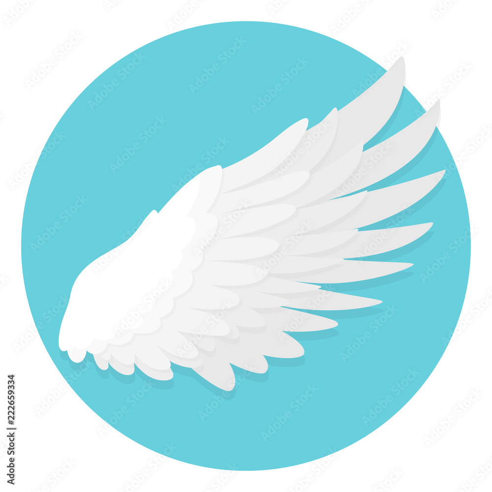 Obraz premium weiße Flügel Flat Design Icon