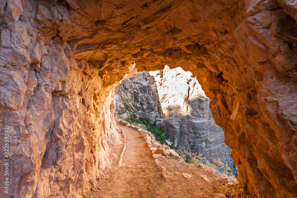 Stone Tunnel on the path down Grand Canyon