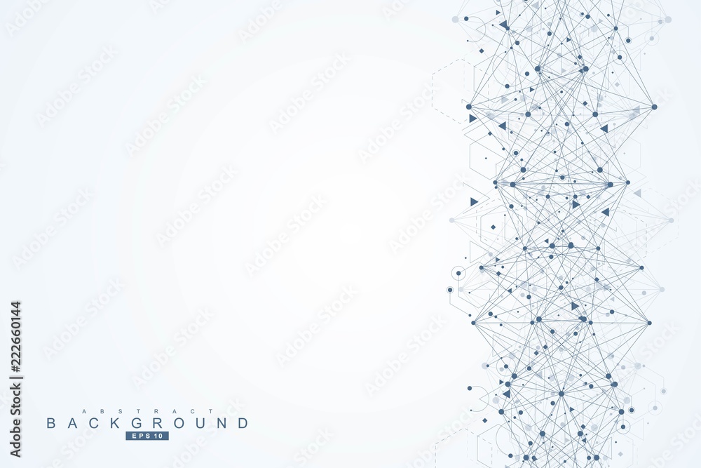 Stockvector Geometric abstract background with connected line and dots ...