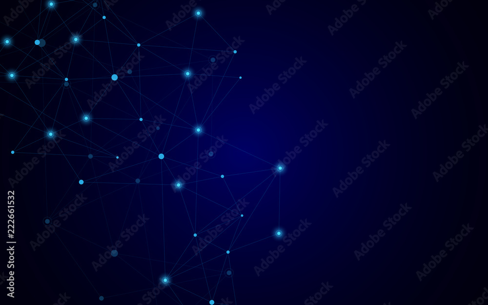 Geometric abstract background with connected dots and lines. Molecular structure and communication. Digital technology background and network connection. Geometric abstract background with connected dots and lines. Molecular structure and communication. Digital technology background and network connection.