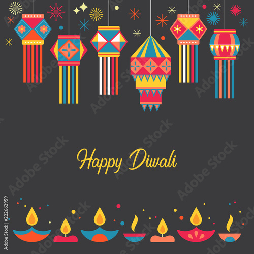 Diwali Hindu festival greeting card design