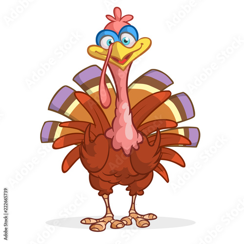 Cartoon funny turkey character for Thanksgiving