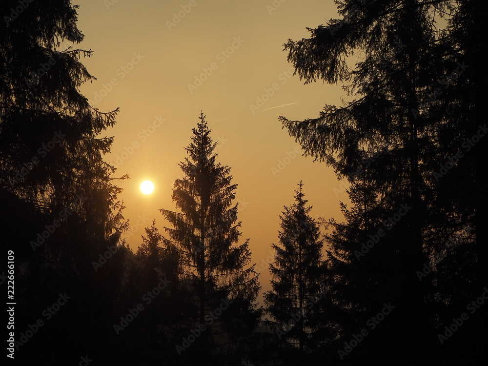 Fototapeta premium Morning sunrise at mountain. Italian Alps