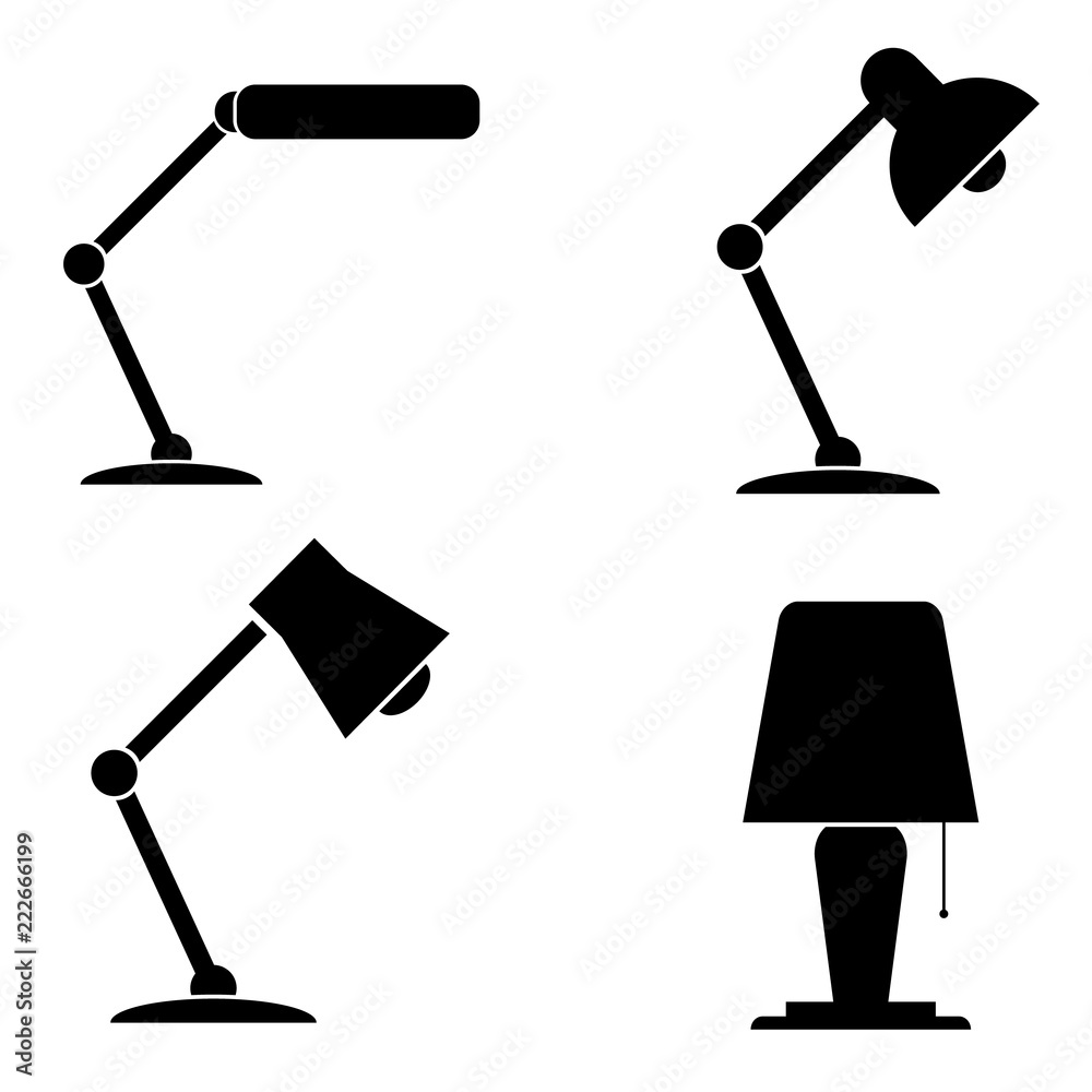 Table lamp icon, silhouette, logo on white background Stock Vector | Adobe  Stock