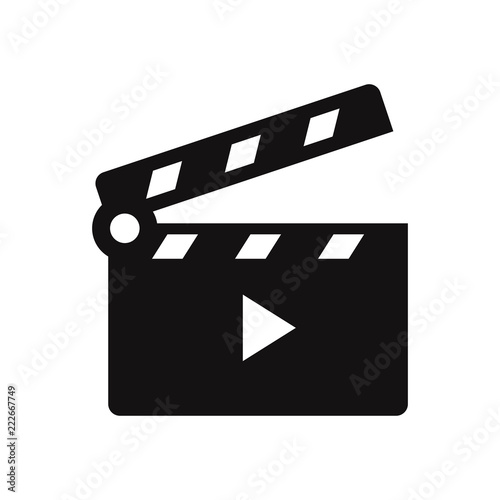 Movie clapper open icon vector illustration