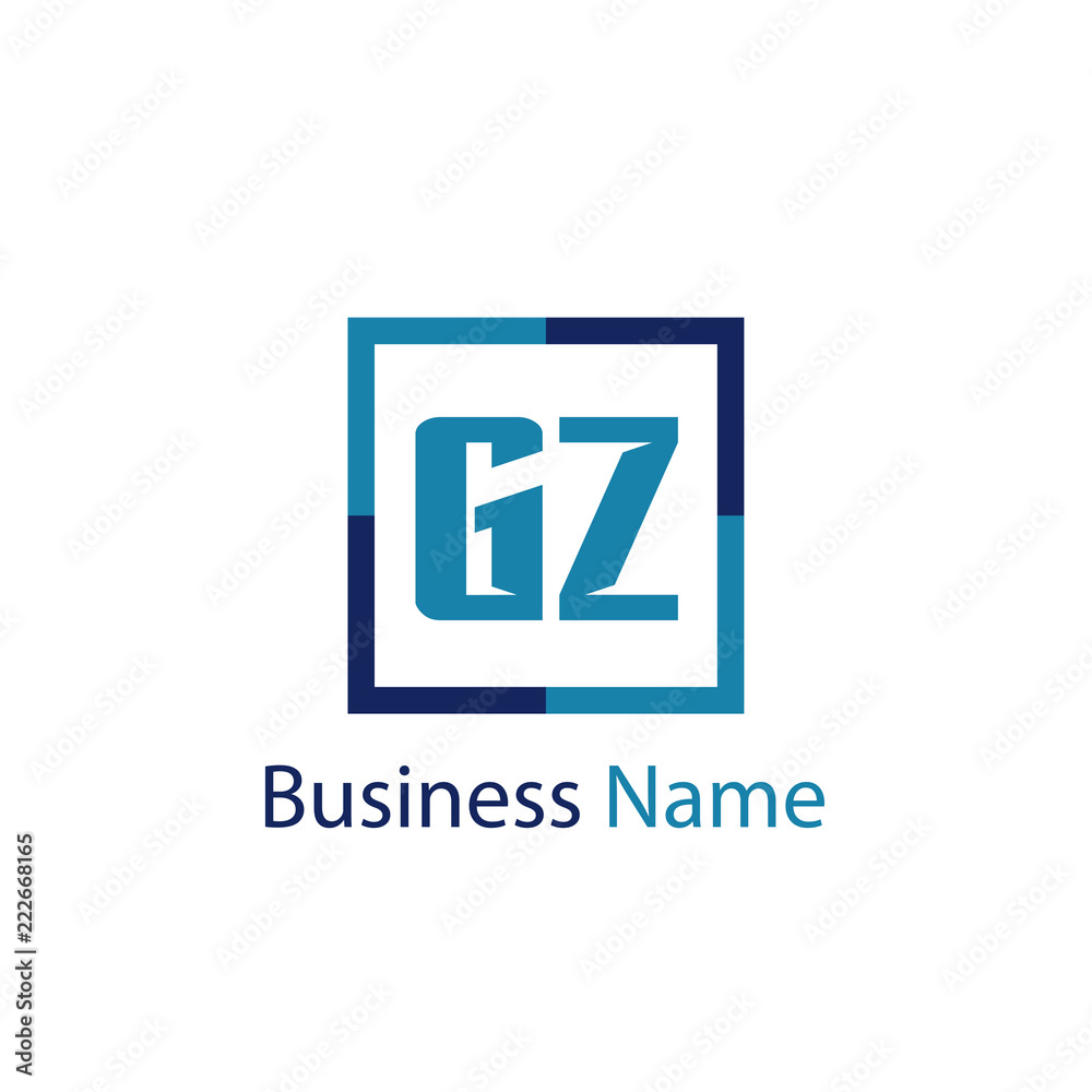 Initial Letter GZ Logo Template Design