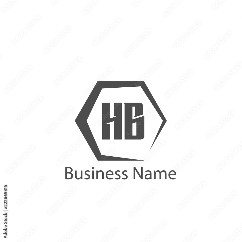 Initial Letter HB Logo Template Design