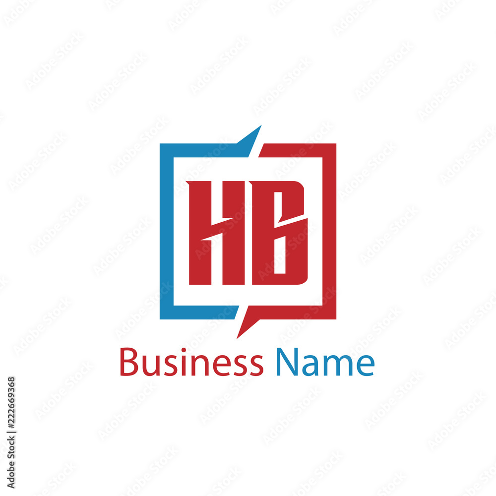 Initial Letter HB Logo Template Design