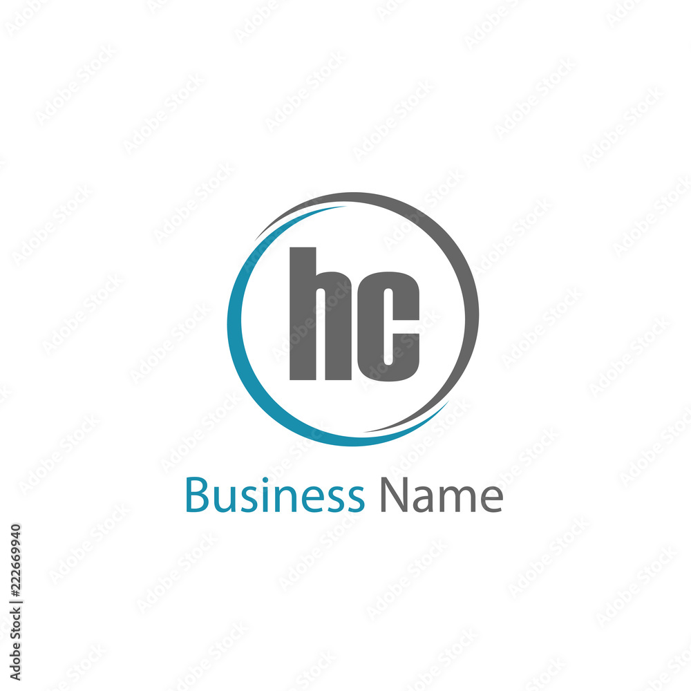 Initial Letter HC Logo Template Design