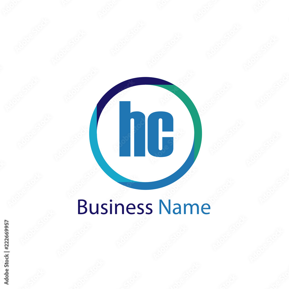 Initial Letter HC Logo Template Design