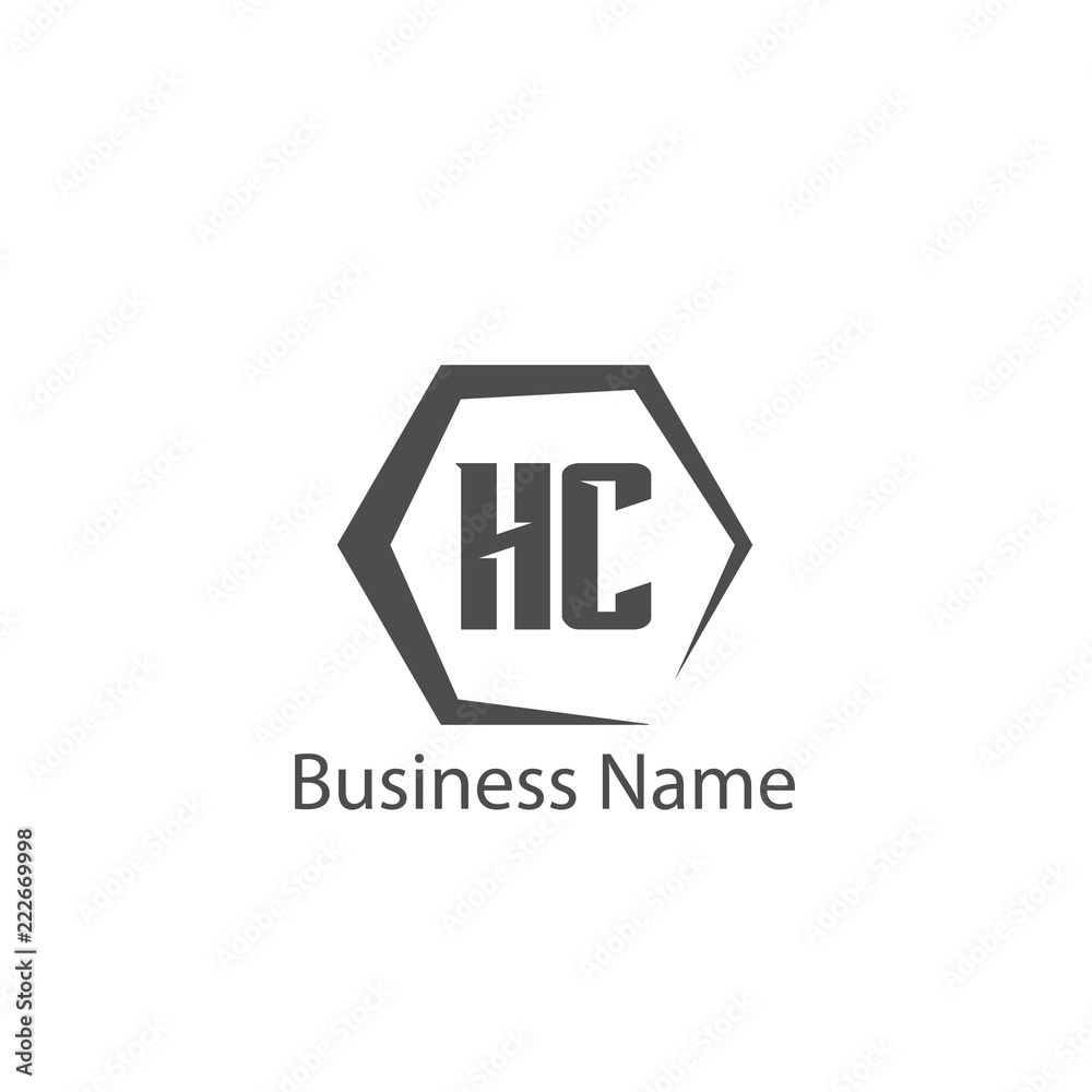 Initial Letter HC Logo Template Design