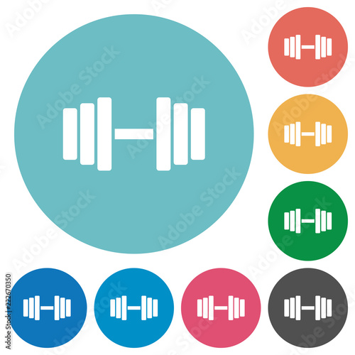 Gym flat round icons