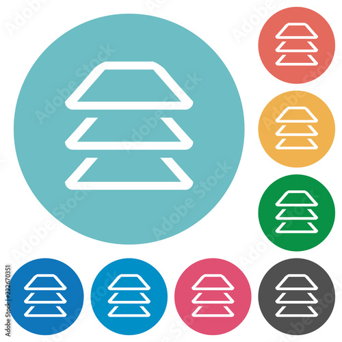 Multiple layers flat round icons