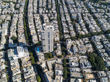 View from the drone on the central Tel-Aviv, Israel