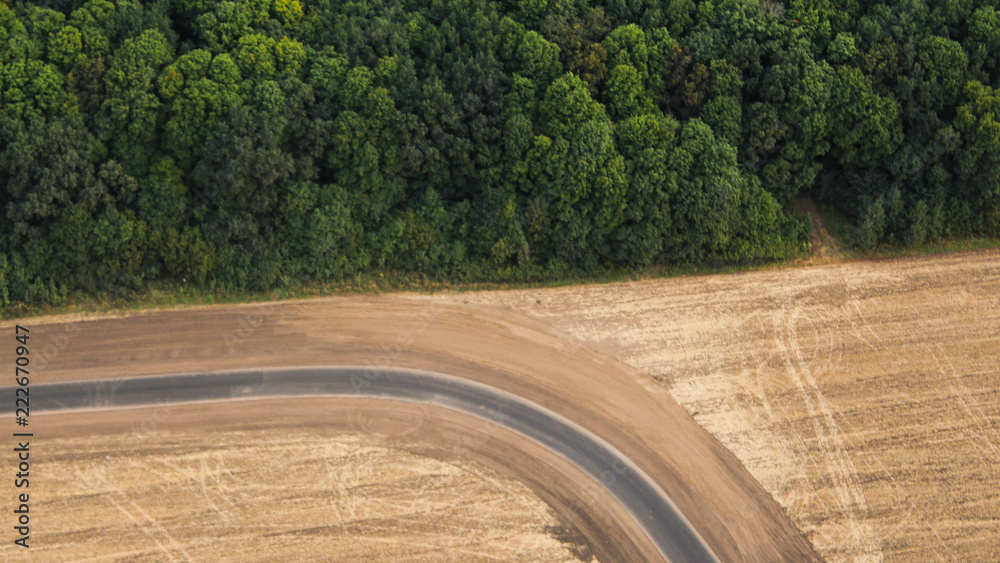 Fototapeta premium country road, view from above