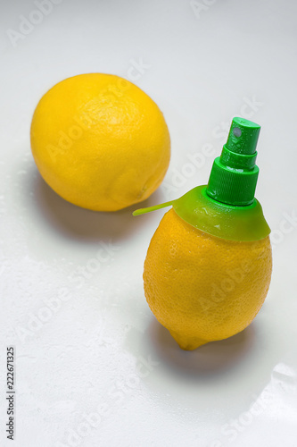 citrus spray in lemon on a white background