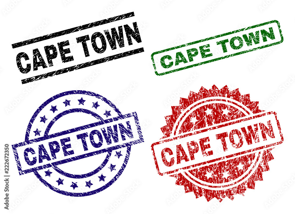 CAPE TOWN seal prints with distress texture. Black, green,red,blue vector rubber prints of CAPE TOWN caption with corroded texture. Rubber seals with circle, rectangle, medallion shapes. CAPE TOWN seal prints with distress texture. Black, green,red,blue vector rubber prints of CAPE TOWN caption with corroded texture. Rubber seals with circle, rectangle, medallion shapes.