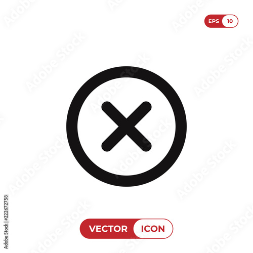 Close vector icon. Delete, remove, cancel, exit symbol.