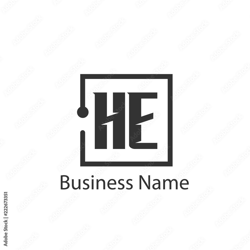 Initial Letter HE Logo Template Design Initial Letter HE Logo Template Design