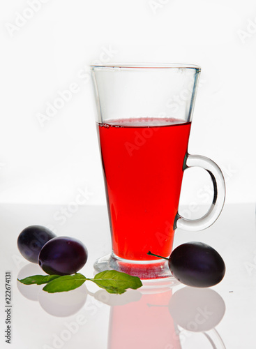 Plum compote in a glass