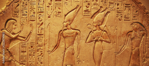 Fotografie, Obraz Ancient Egypt hieroglyphs