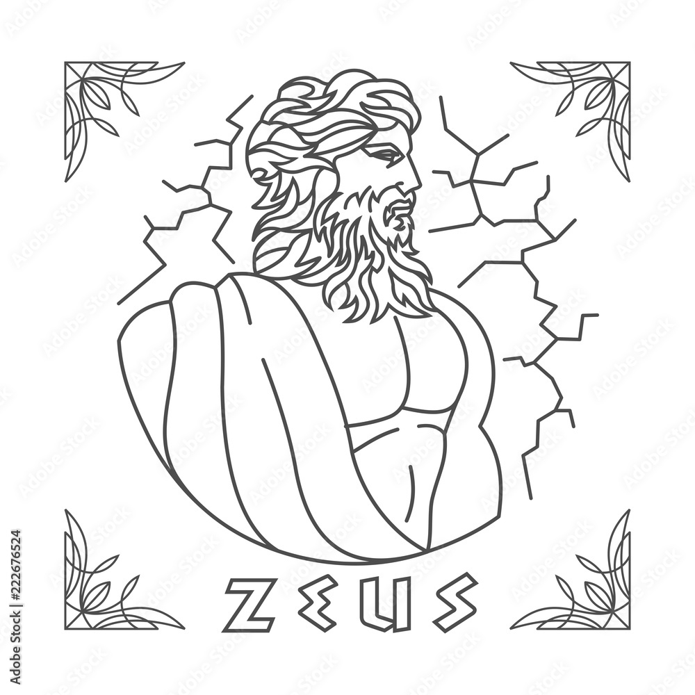 Zeus Line Art vector Stock Vector Adobe Stock