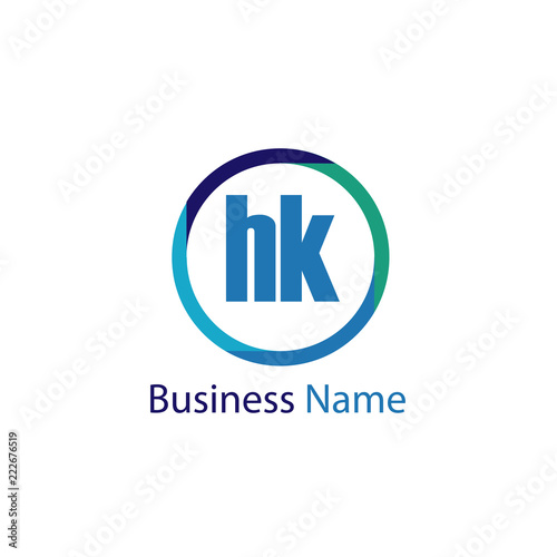Initial Letter HK Logo Template Design