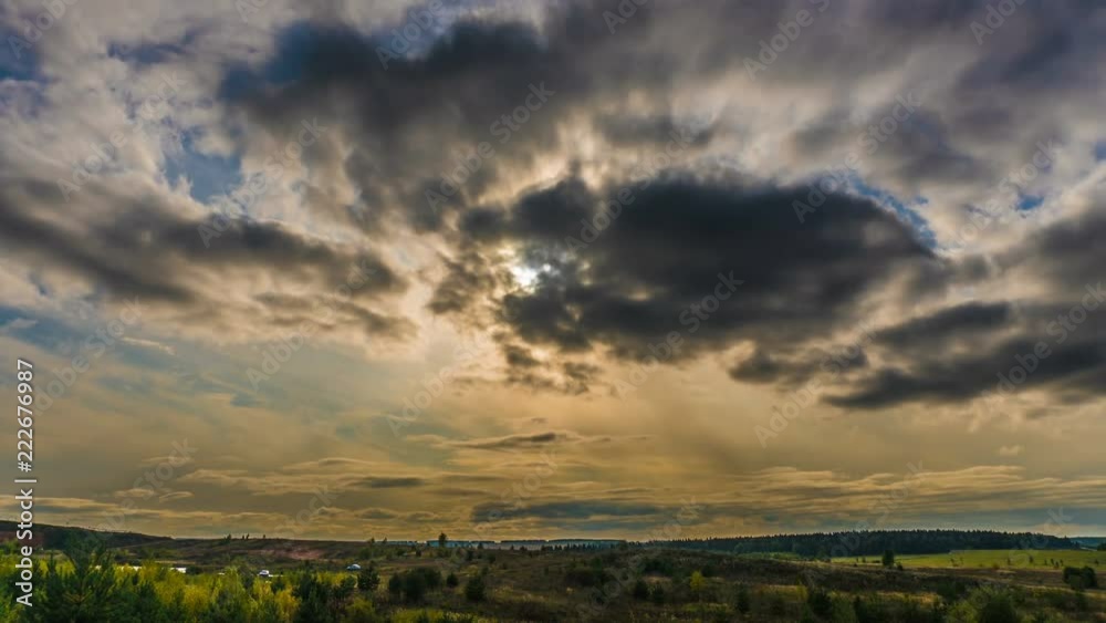 Beautiful time lapse over a keen summer landscape Beautiful time lapse over a keen summer landscape