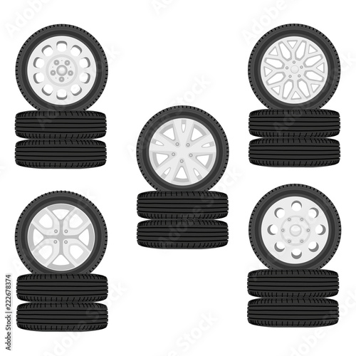 A stack of car tires