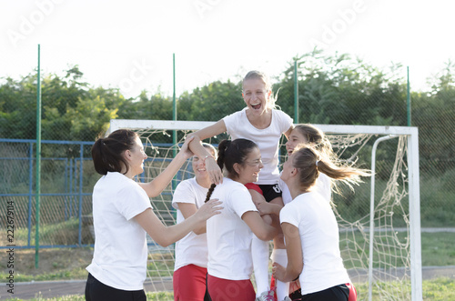 Handball team celebrating