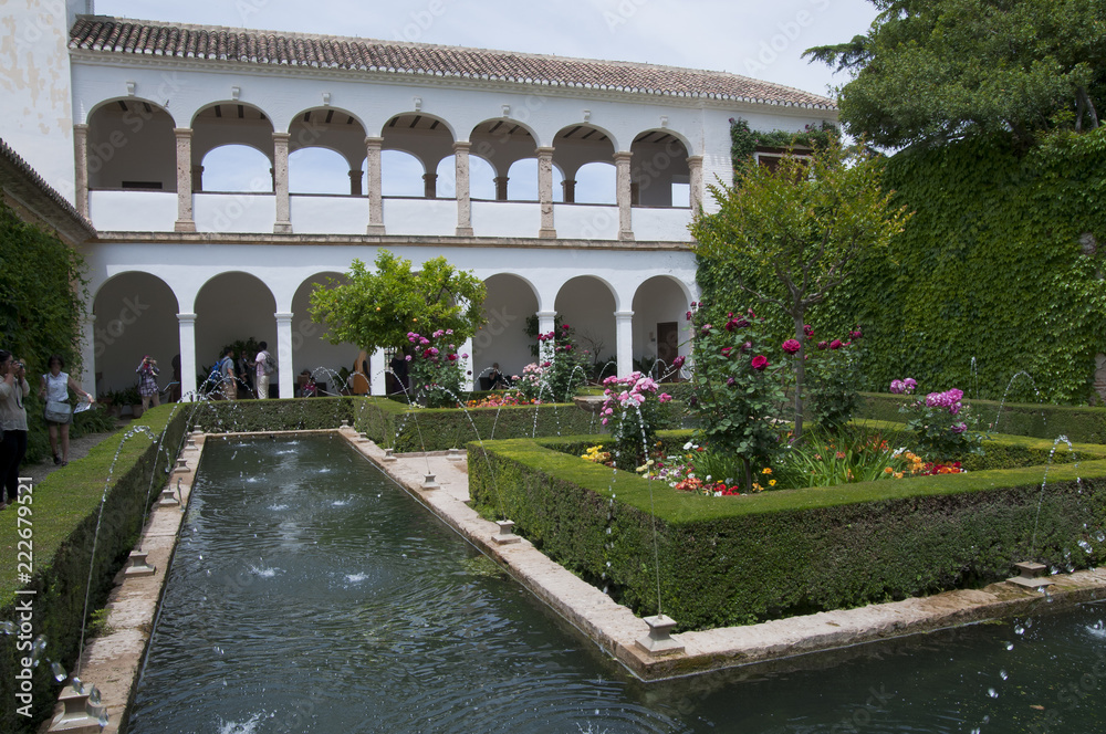 Palacio de Generalife, Jardín de la Sultana, Alhambra, Granada, Andalusien, Spanien