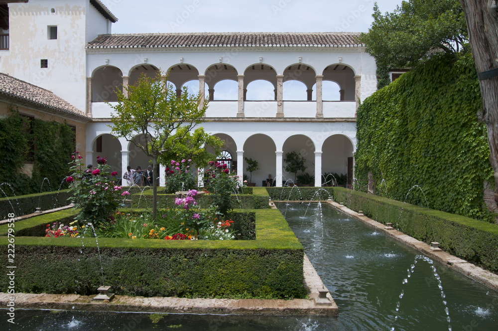 Palacio de Generalife, Jardín de la Sultana, Alhambra, Granada, Andalusien, Spanien