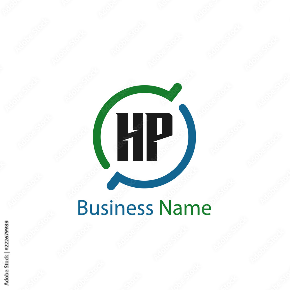 Initial Letter HP Logo Template Design