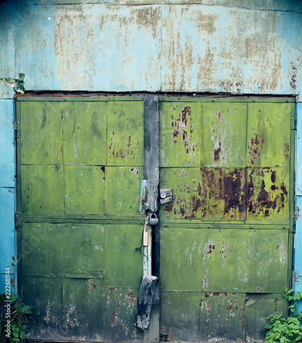 old rusty metal  background / old garage doors