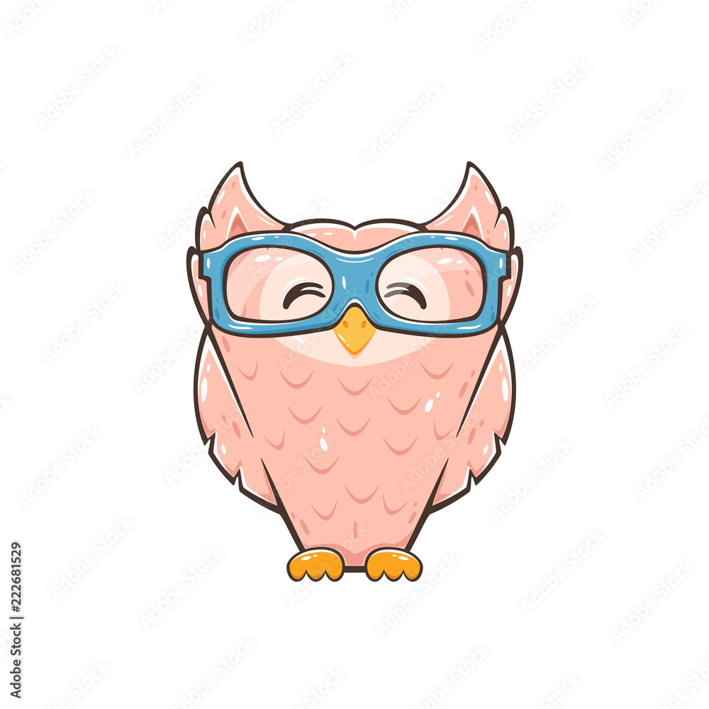Fototapeta premium Happy Pink Owl
