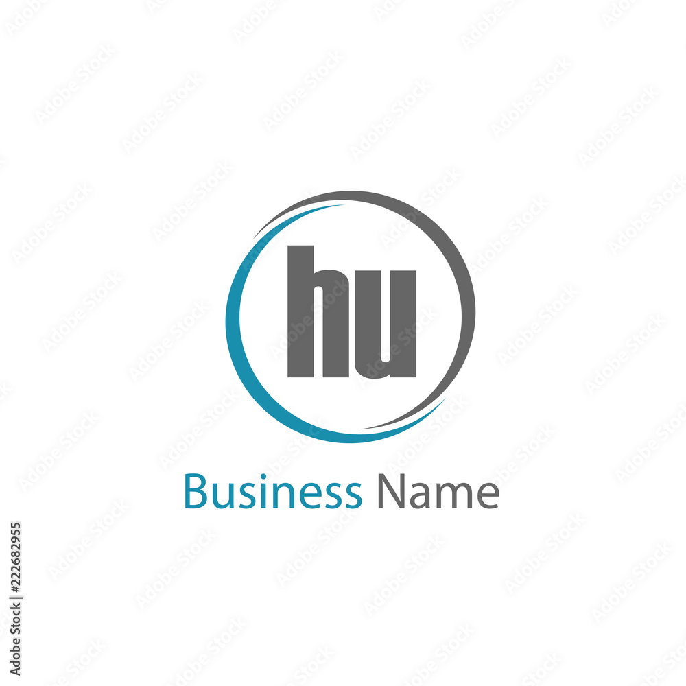 Initial Letter HU Logo Template Design