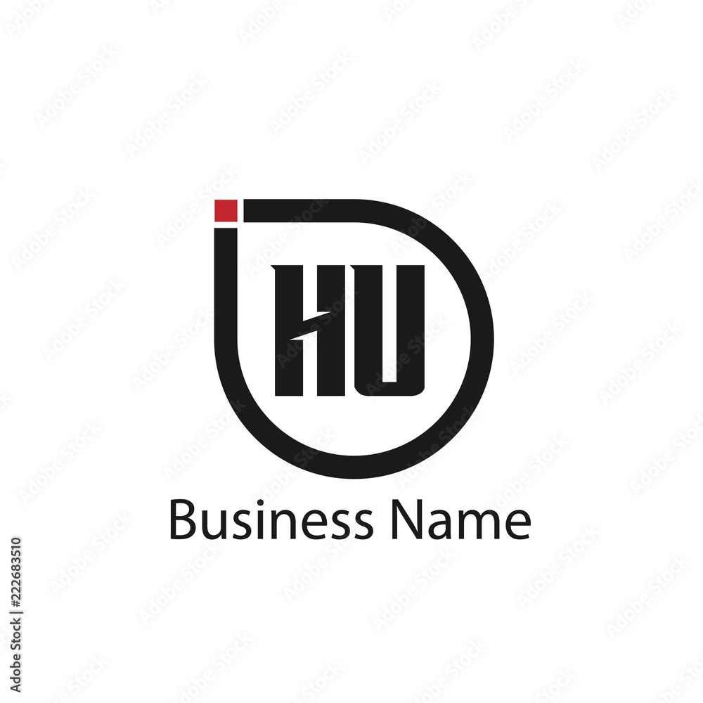 Fototapeta premium Initial Letter HU Logo Template Design