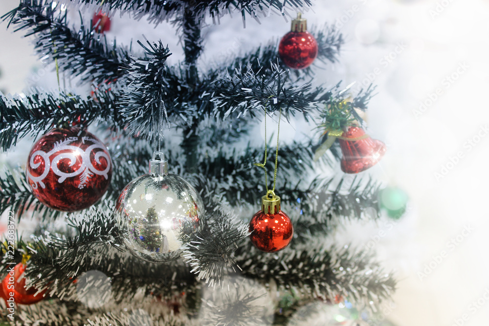 new year and christmas background with decorated tree,toy horse and ceramic house for candle new year and christmas background with decorated tree,toy horse and ceramic house for candle