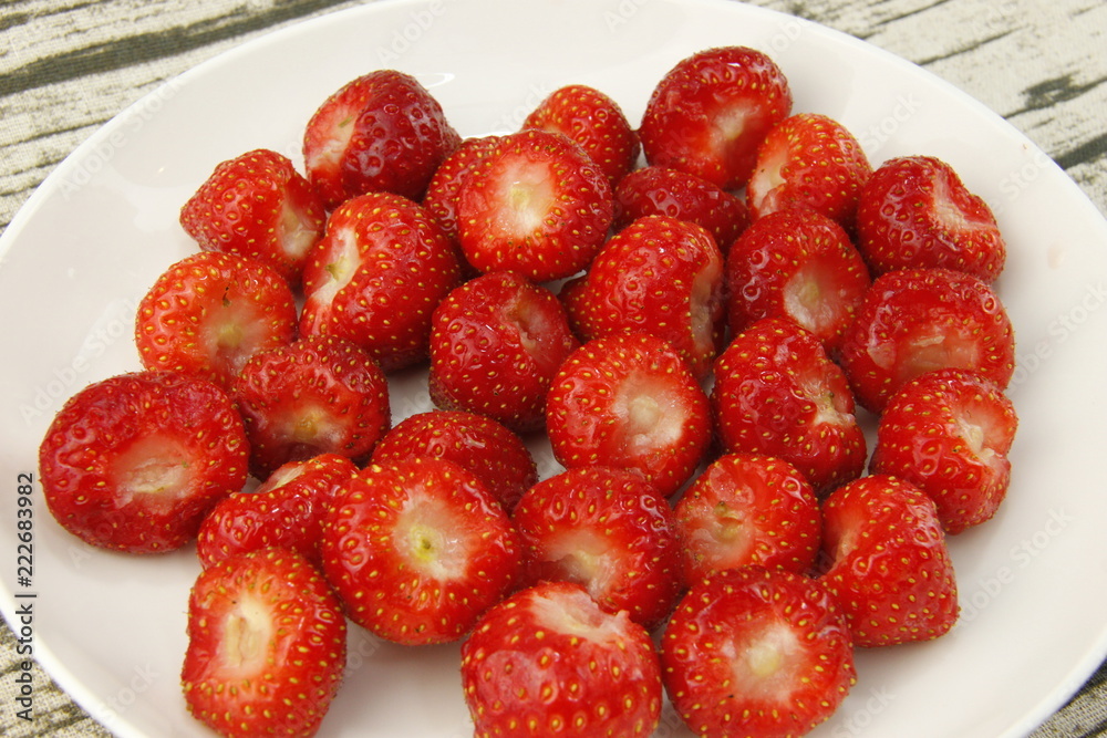 Fraises sur une assiette Fraises sur une assiette