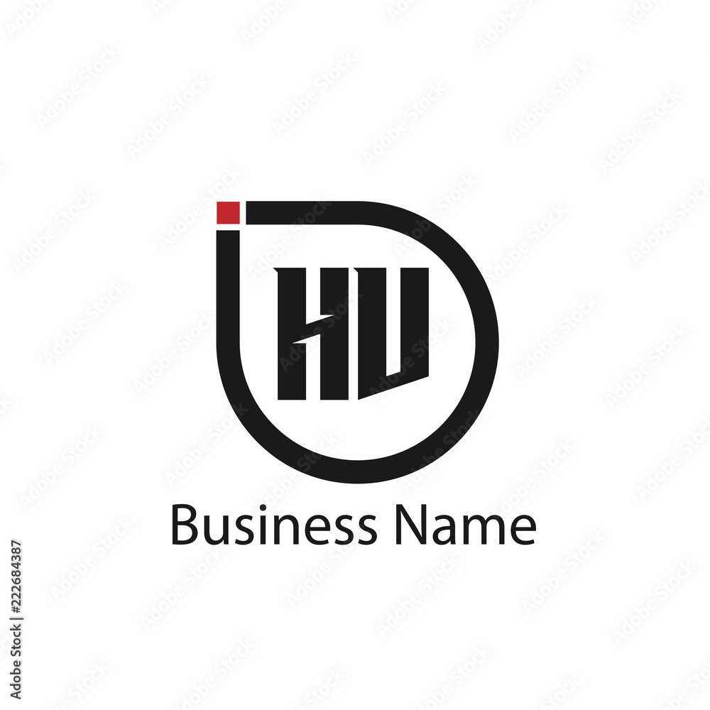 Initial Letter HV Logo Template Design