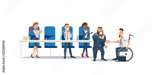 Job Interview and Recruiting. Vector Illustration.