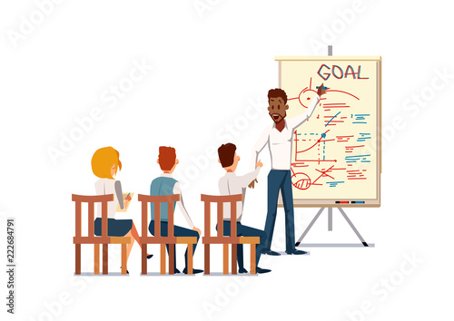 People Work in Office. Vector Illustration.