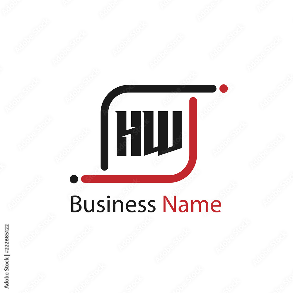 Initial Letter HW Logo Template Design Initial Letter HW Logo Template Design