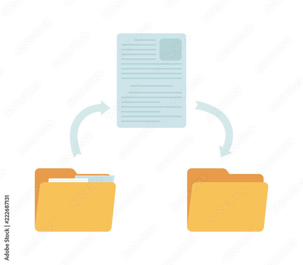 Obraz premium Vector files copy in folders - full and empty